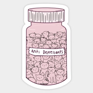 Anti Depressants Cats Sticker